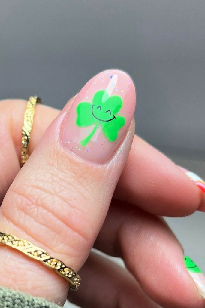 Playful Cheerful Clover St Patrick's Day Nails
