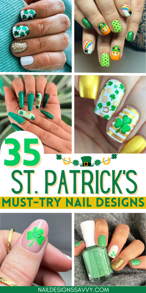 Looking for easy St Patricks Day nails design ideas? Check out this pins with St Patricks Day short nails, simple St Patricks nail designs, beautiful Irish nail designs, rainbow nails, green nails, and the best St Patricks day nails to recreate, cute. St Patrick's day nail ideas and more!