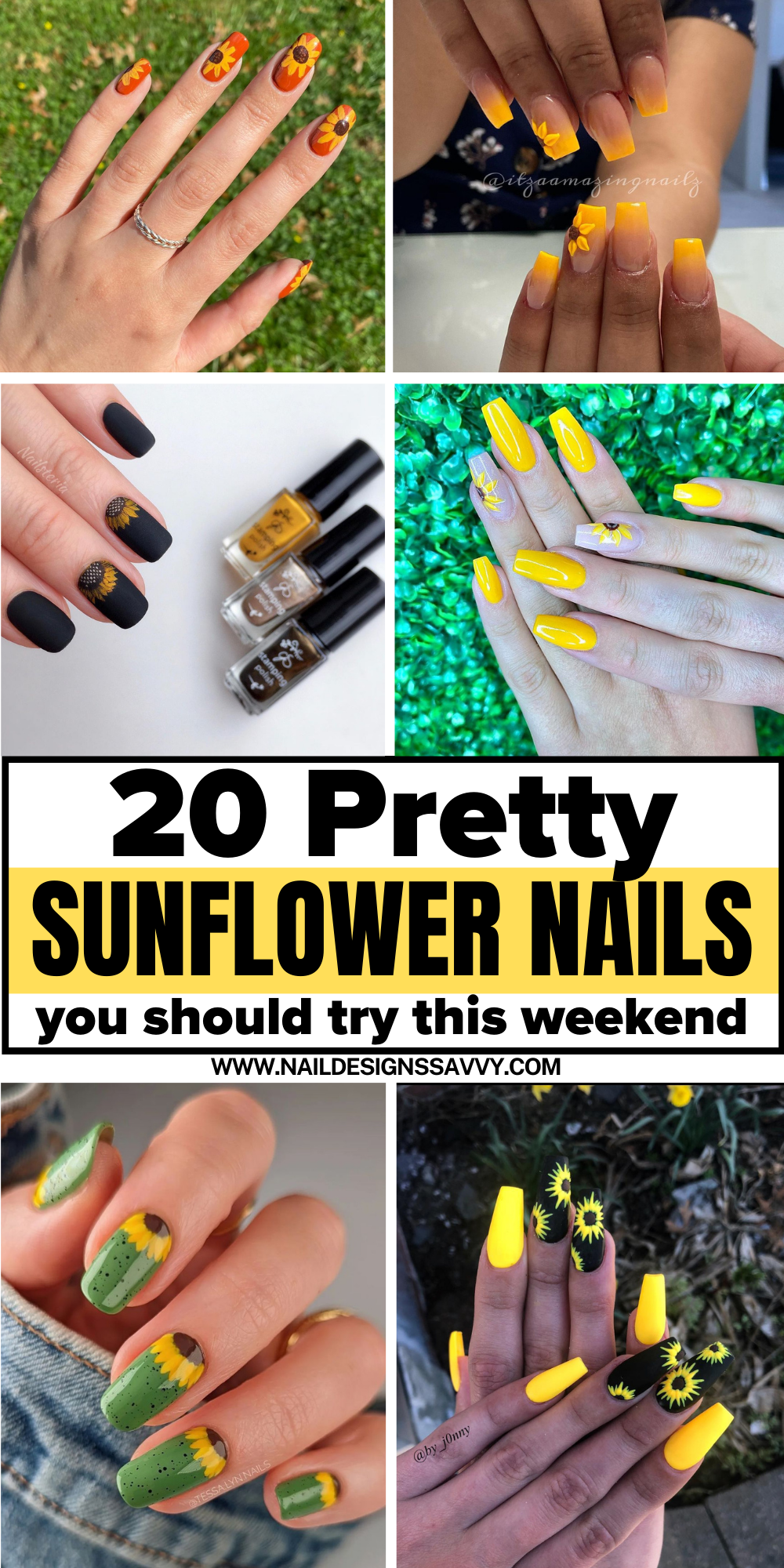 20 pretty sunflower nails you should definitely try