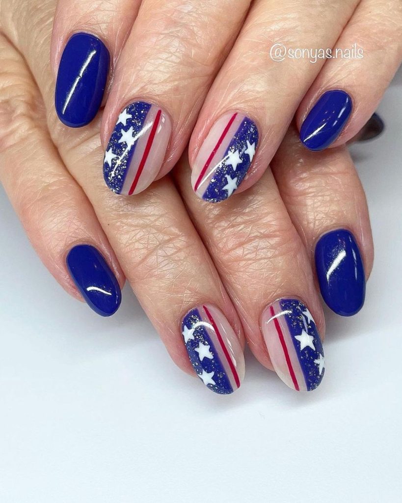 Blue Patriotic Nail Art