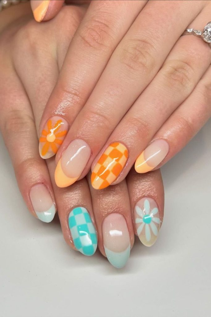 Sunset and Ocean Summer Nail Inspo