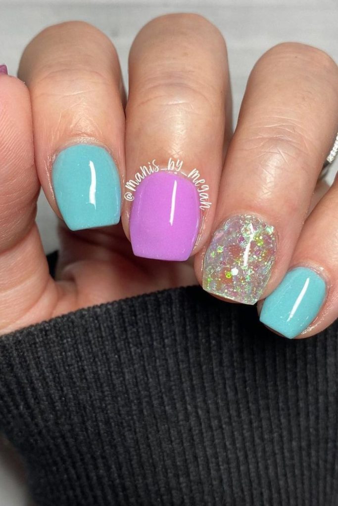 dazzling glitter mermaid nails