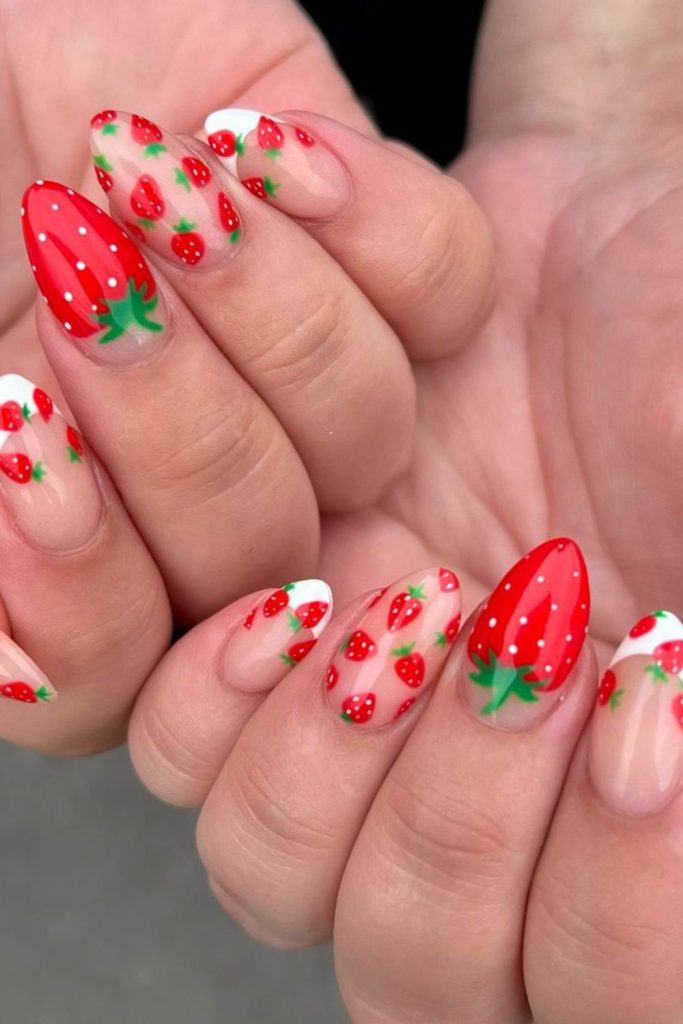 strawberry summer nail ideas