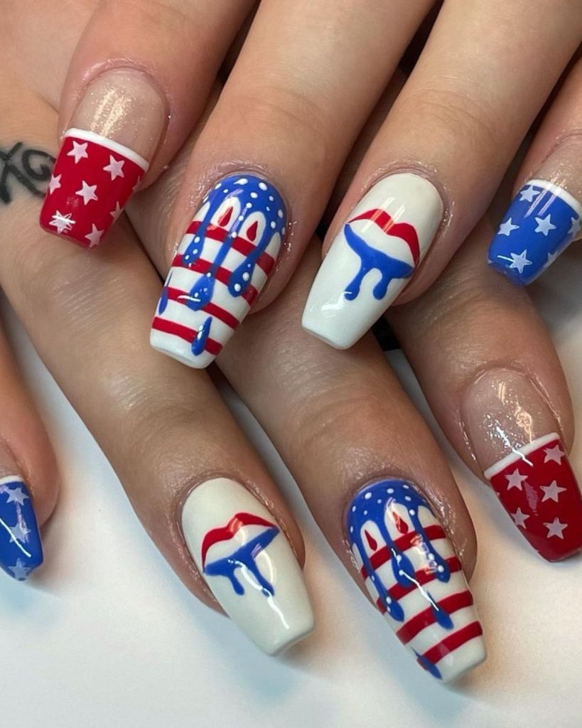 4th of July party nails