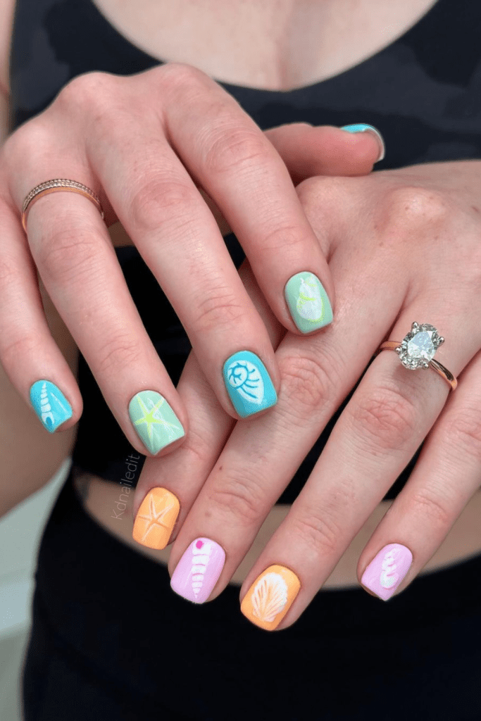 ocean things pastel summer nail ideas