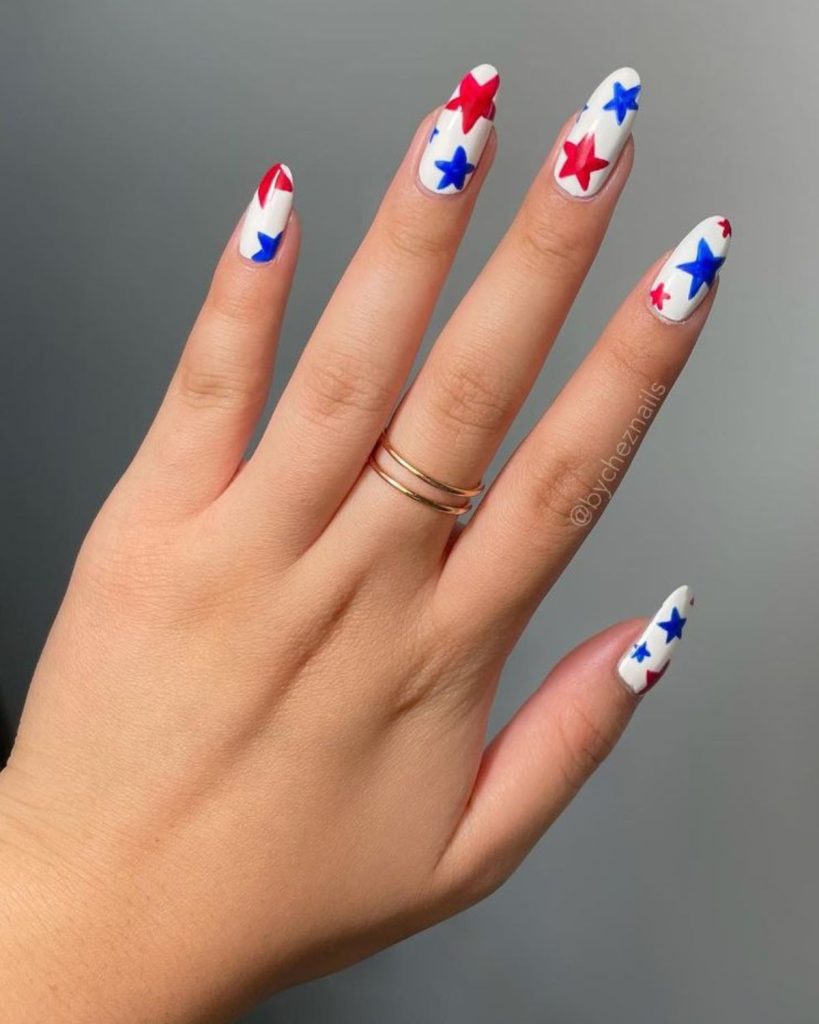 Star-Spangled Nails for July Fourth