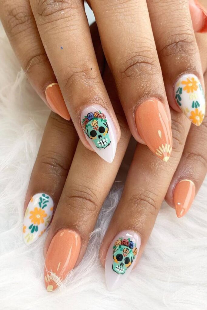 day of the dead nails for Halloween