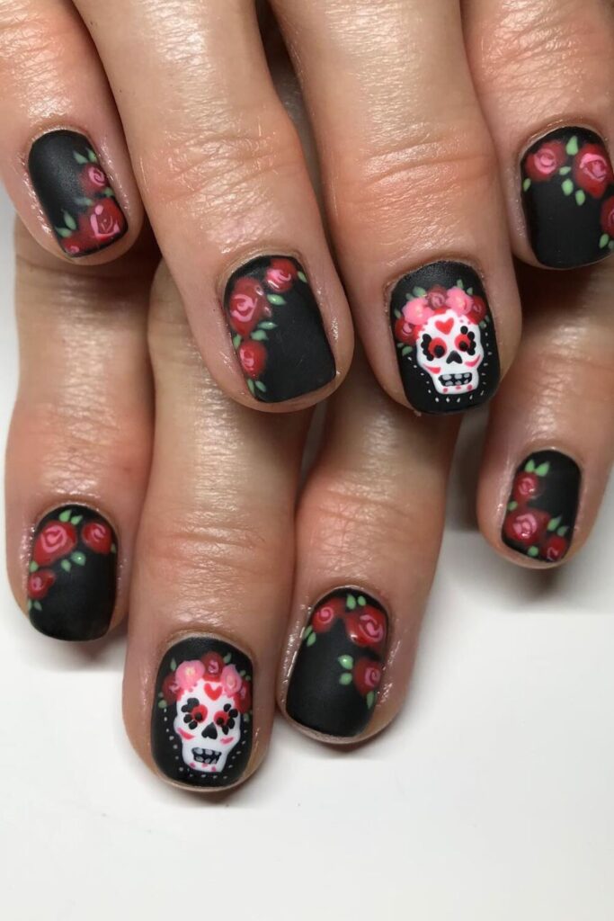 Matte Roses Catrina Nails