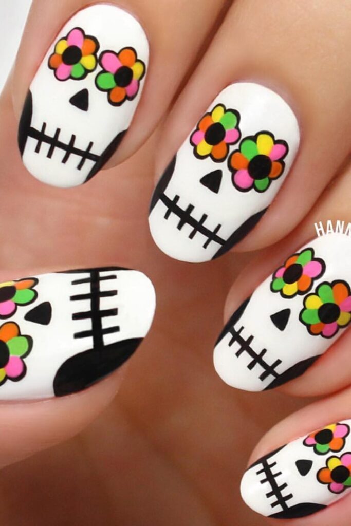Once Upon A Skull - Dia De Los Muertos Nail Ideas