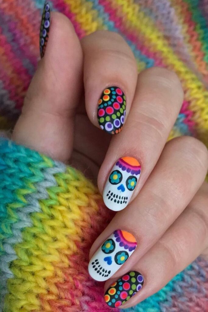 Rainbow Dots Dia de los muertos