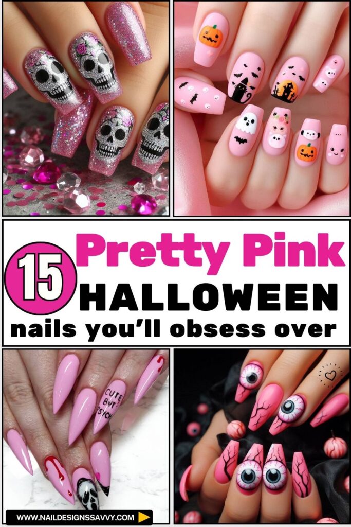 15 pretty pink halloween nails you'll obsess over