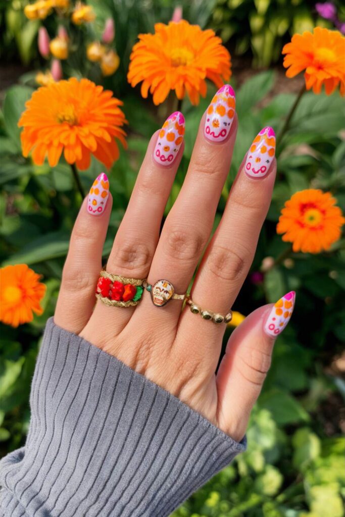 Bright and Simple Mexican flowers for day of dead