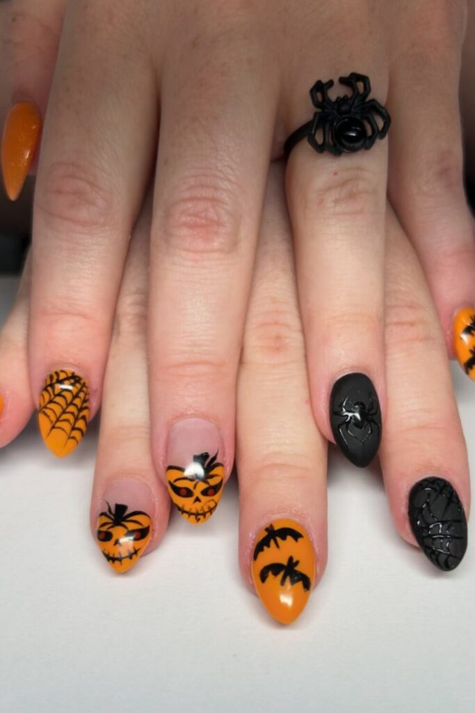 Creepy Pumpkin Nails