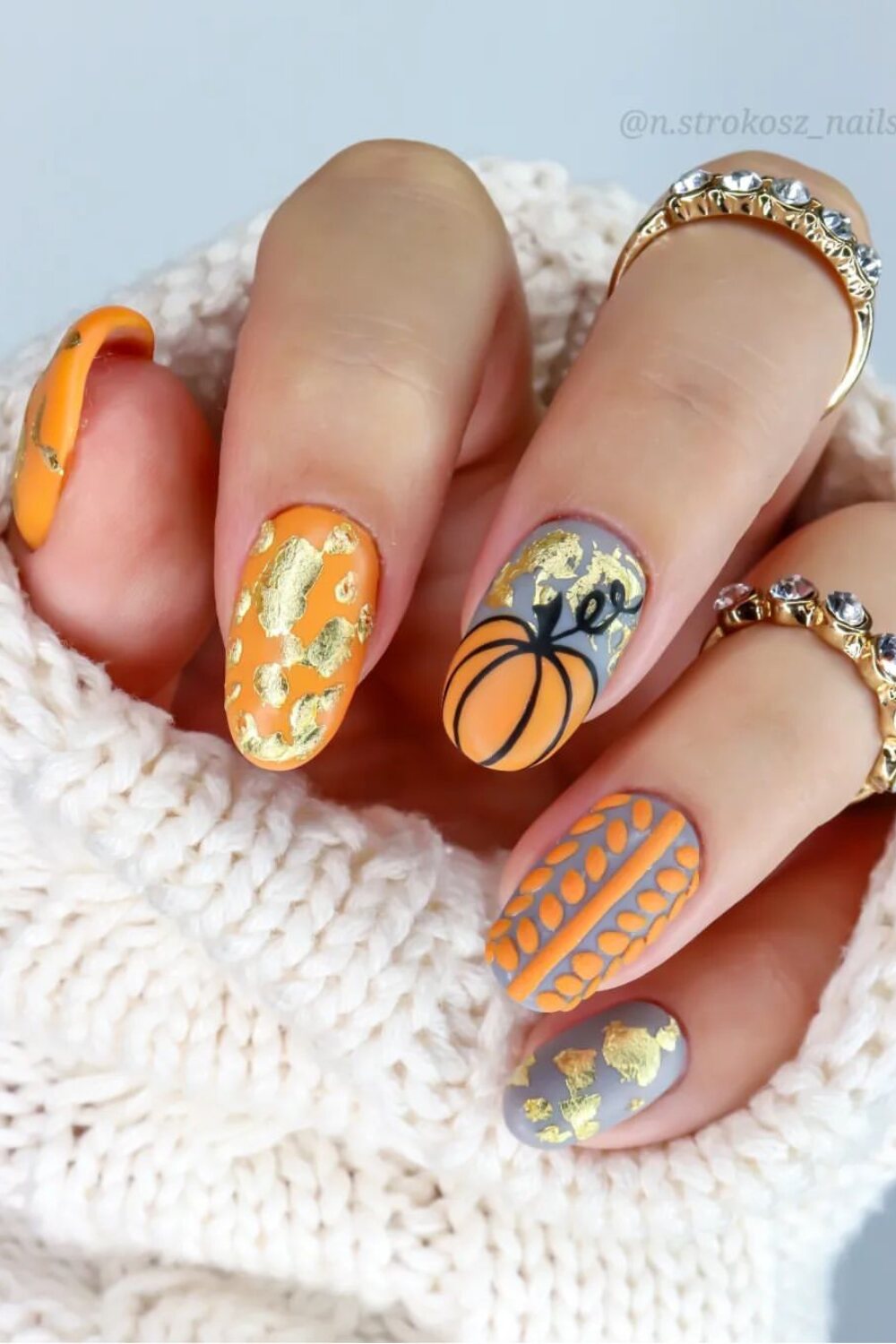 Pumpkin nail art discount