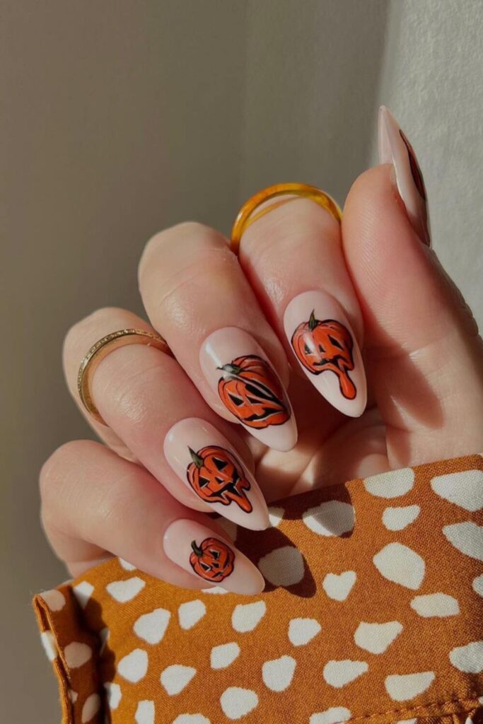 Melting Pumpkin Nails