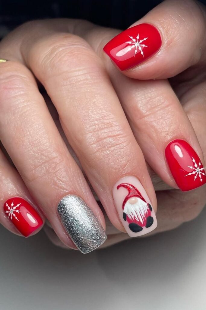 3d Santa Nail Art Design