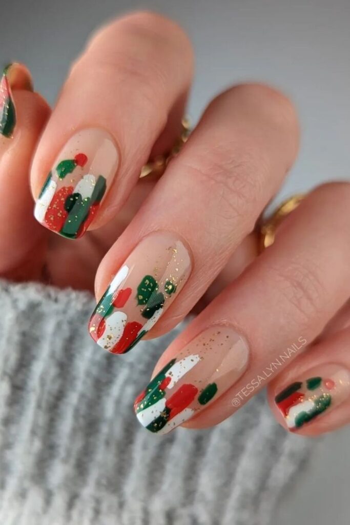 Abstract Christmas Nails