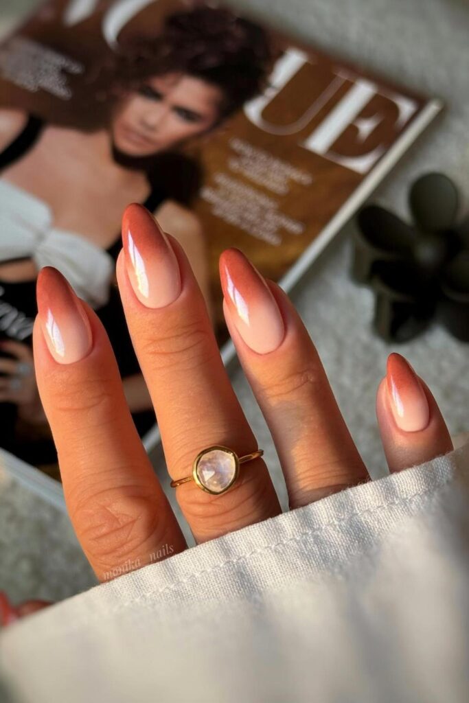 Chocolate Ombre Thanksgiving Nails
