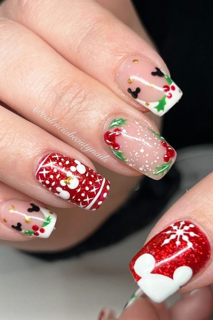 Disney Christmas Nail Design