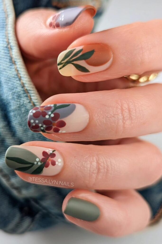 Earthy Matte Thanksgiving Nails