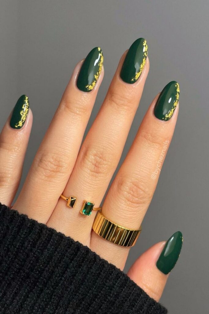 Foiled Green Nails