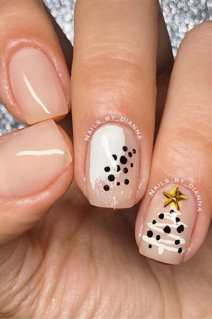 Nude Christmas nails