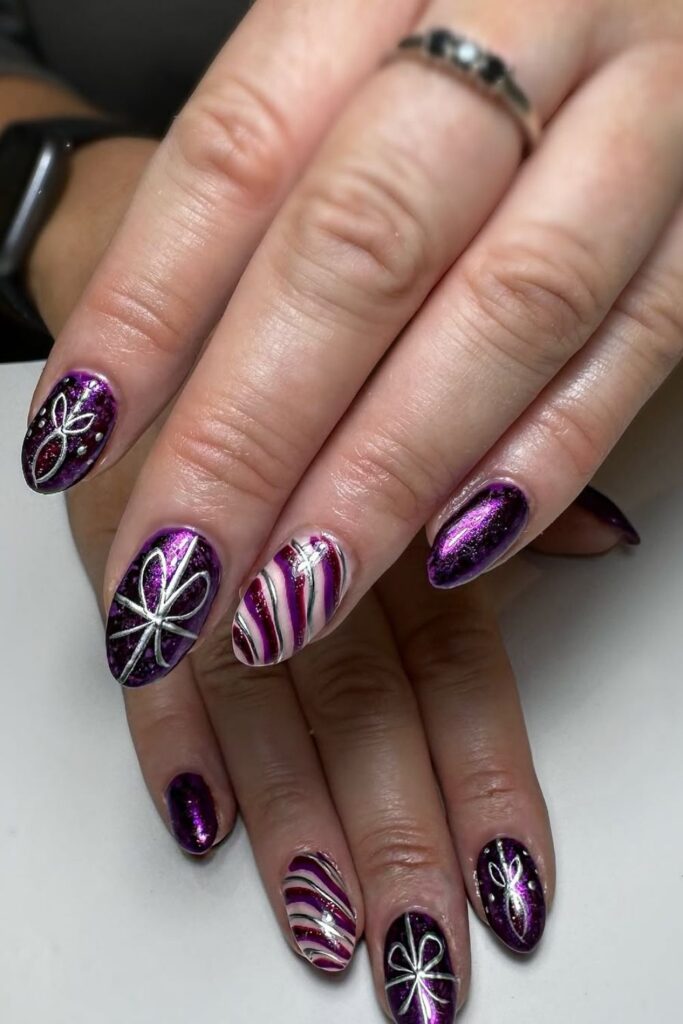 Purple Christmas nails