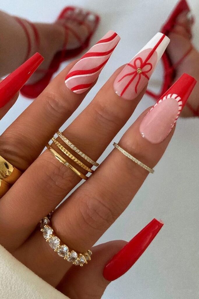 Red Christmas Nail Design