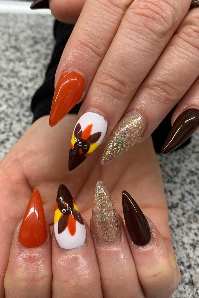 Thanksgiving Turkey Nails