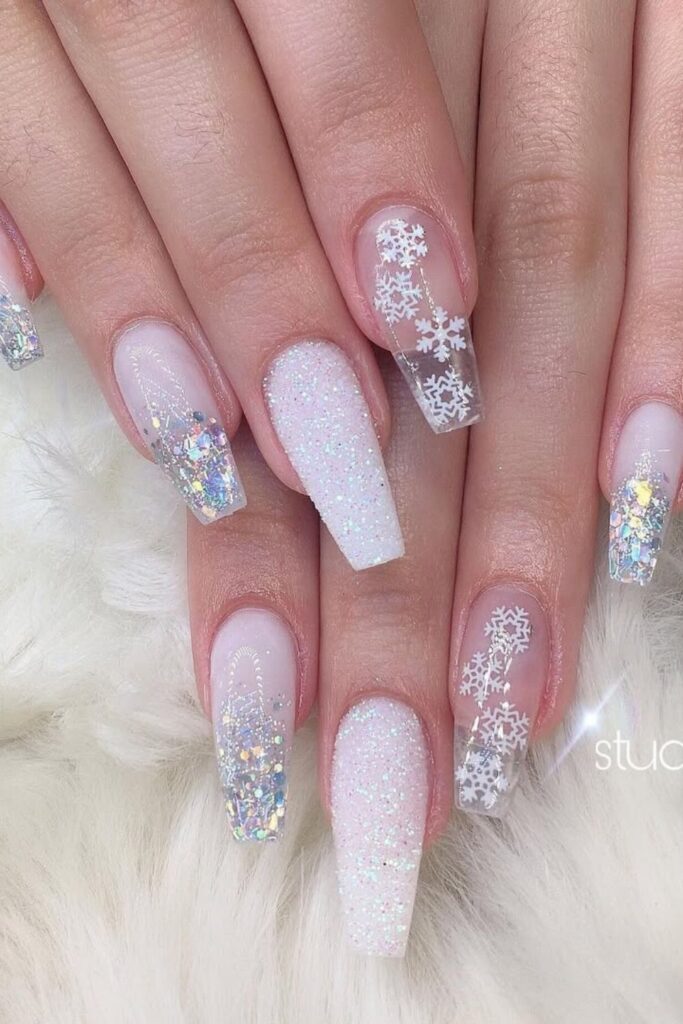 White Christmas Nail Design