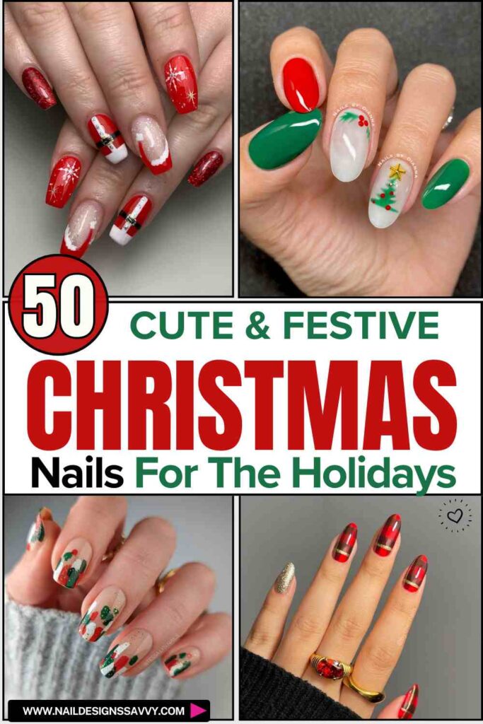 50 cute and festive Christmas nails for the holiday 2024